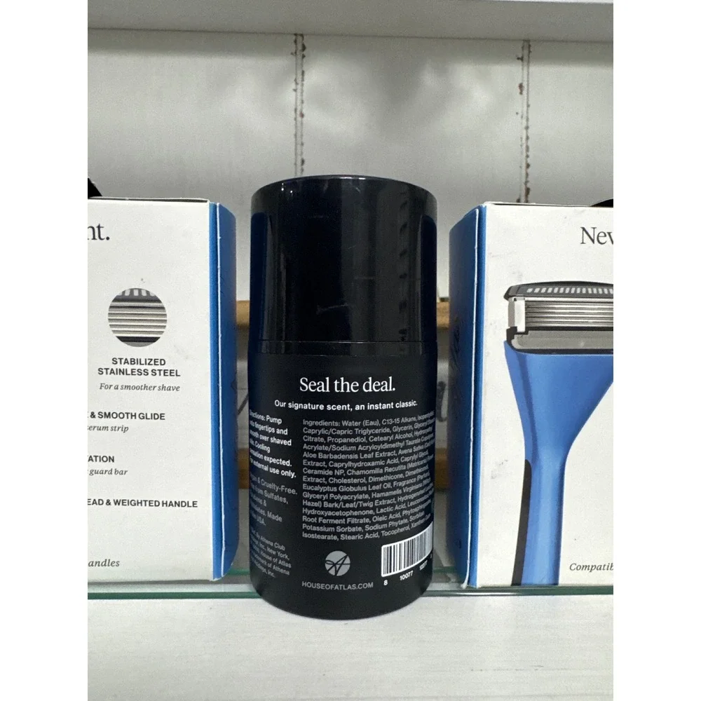 House of Atlas 16ct 5-Blade Razor Refills & Calming Aftershave Bundle Mens Shave